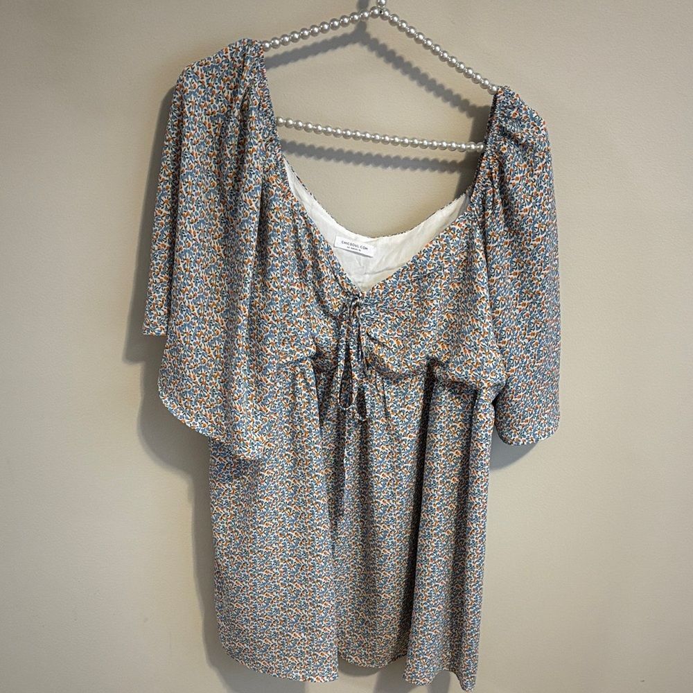 Chic Soul Multicolor Floral Peasant Blouse